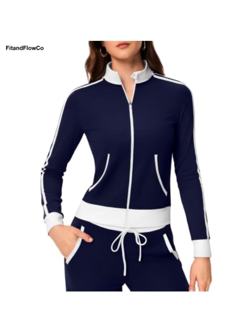 Women's Zip Up Athletic Jacket Lightweight Stretchy Running Gym Fitted